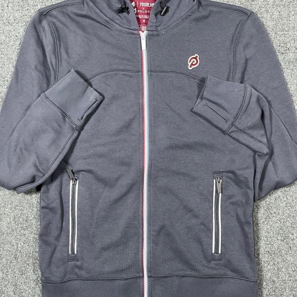 Four Laps x Peloton Full Zip Hoodie Sweatshirt Mens Small Jacket Gray 0917 - Picture 4 of 8